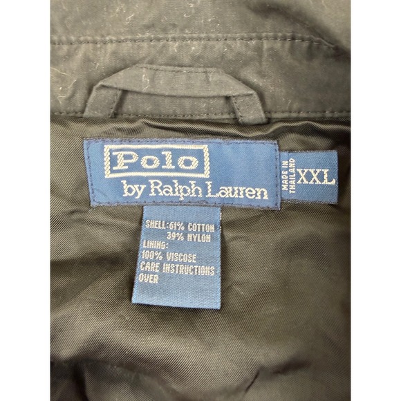 Polo Ralph Lauren Mens XXL Black Lightweight Jacket Full Zip Pockets Collared - Picture 4 of 4